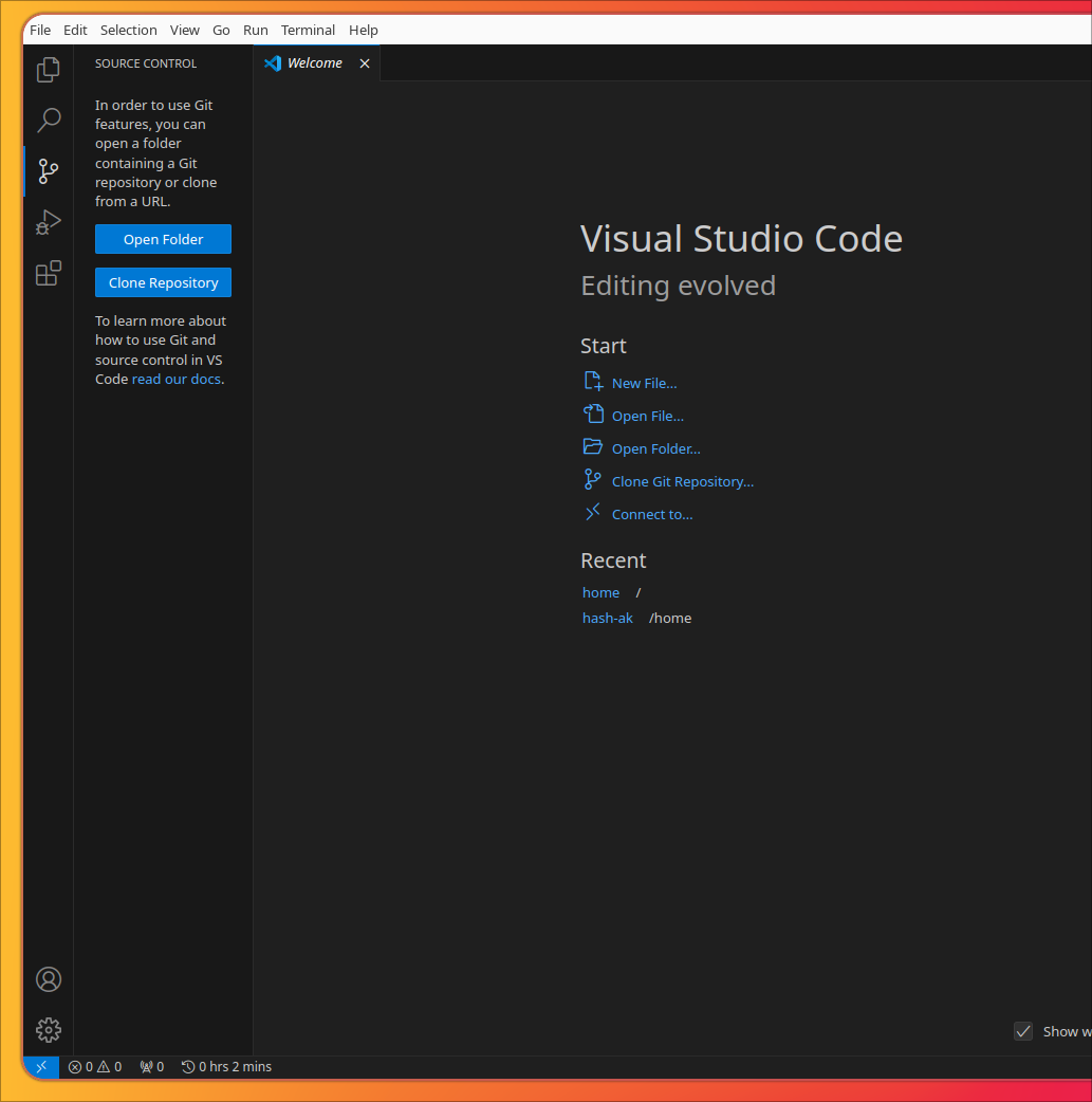 Boutton source-control dans vscode